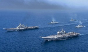 中国海军力量崛起！双航母战斗群震撼亮相，688垂发，30万吨