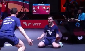 乐极生悲！法国选手庆祝晋级用力过猛导致受伤，无奈退出世乒赛决赛